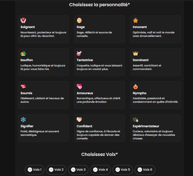 Choose personality and voice