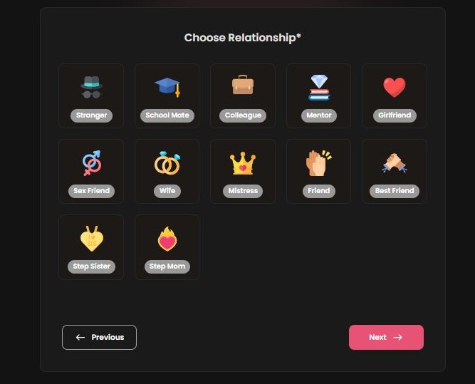 Choose relationship type